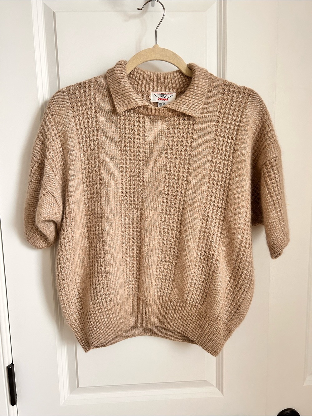Vintage Neiman Marcus Short-Sleeve Knit Sweater - silk & angora blend